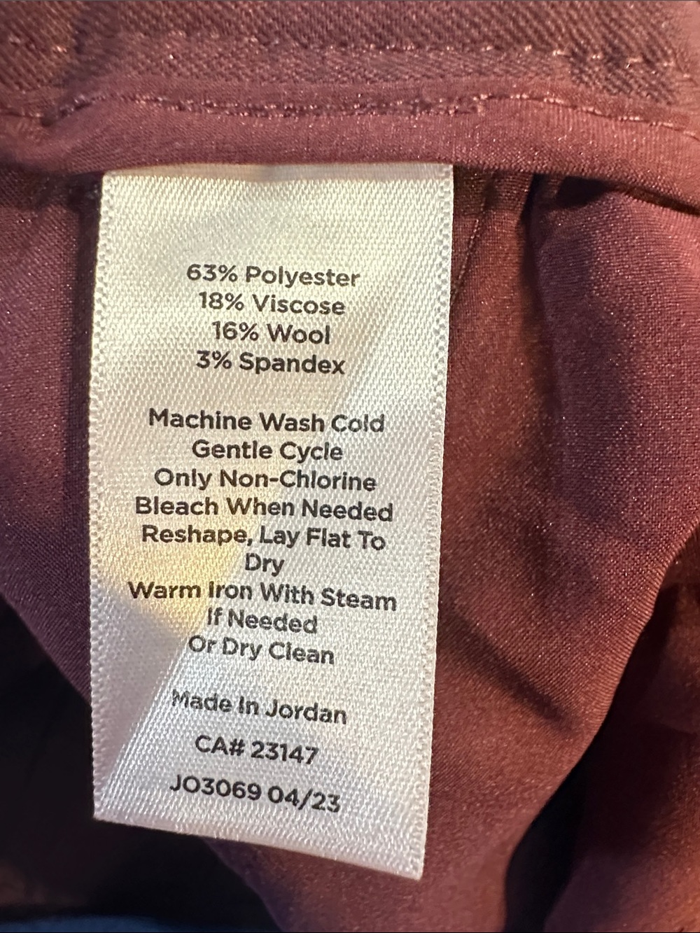 NWT Talbots Wide Leg Cropped Pants Size 18 Burgundy Career Trouser Workwear - Picture 8 of 8